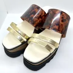 ✨良品✨ MURUA ムルーア ♡ クリア ウェッジサンダル 厚底 美脚