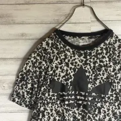 アディダス　adidas カモフラ Tシャツ　希少　総柄　半袖　トレフォイルロゴ