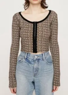 SLY GLITTER JQ TOPS グリッター ジャガード トップス