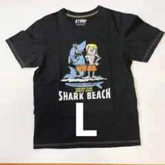 美品】SHARK BEACH サーフィンサメTシャツ ブラック L オーガニックのサムネイル