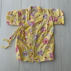 ベビー甚平 黄色 80 ロンパース 甚平 浴衣