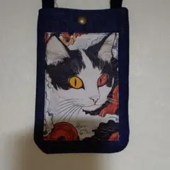 猫イラスト スマホポーチ