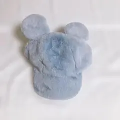 ディズニー ファン キャップ モコモコ ボア グレー ミッキー 調整可 ファー