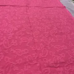 美品ピンクの模様入り綿生地　113✖️158お値下げ価格