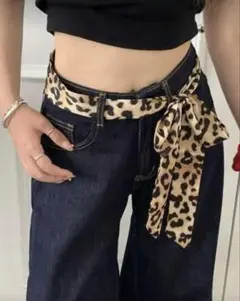 shein レオパード柄スカーフ　ベルト