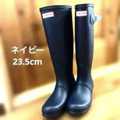 HUNTER レディース オリジナル トール レイン ブーツ - ネイビー　長靴