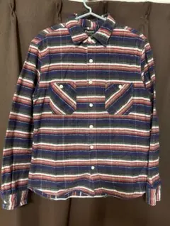 フランネル ネルシャツ Mサイズ ネイビー・レッド・ホワイト