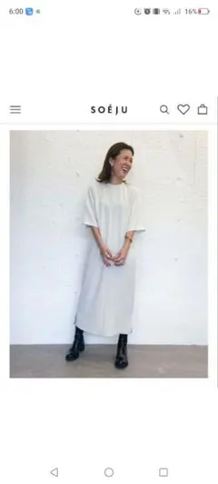 SOEJU ソージュ ライト クロス クルー ネック ワンピース M - メルカリ