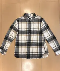 UNIQLO シャツ 長袖 チェック柄 ブラウン ベージュ ブラック Lサイズ