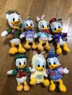 ディズニー　ドナルド　ぬいぐるみ　バッジ　ぬいば　7体セット