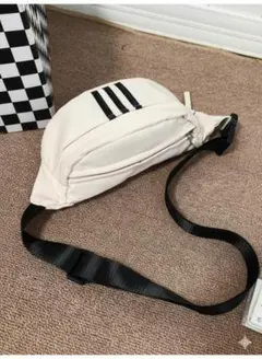 ボディバッグ ウエストポーチ メンズ レディース 白 スポーツ 韓国 軽量