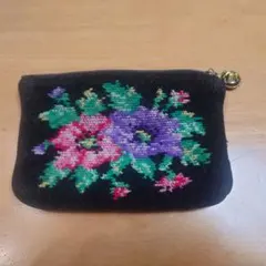 FEILER フェイラー ミニ ポーチ 花柄 刺繍 ミニバッグ シュニール織