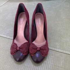 vanitybeauty ワインレッド リボン ハイヒール 24.0cm