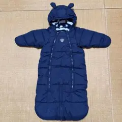 상태좋음 H&M 아기 커버 올 곰귀 네이비 방한 안솜 아우터