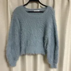 sense of place 長袖ファーニット ブルー