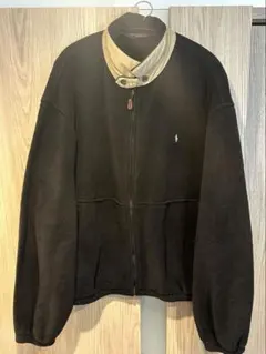 90s USA製 Ralph Lauren フリースジャケット黒 XXL三角タグ