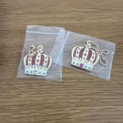 【新品非売品】数量限定 青山デカーボ 王冠チャーム 2点　ピンク・濃いピンク