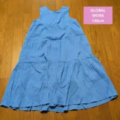 GLOBAL WORK 140cm ノースリーブ ワンピース ブルーのサムネイル