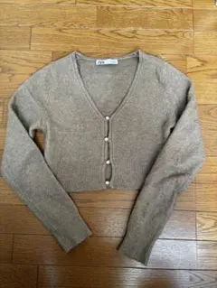 【美品】ZARA クロップドカーディガン
