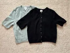 H&M エイチアンドエム　カーディガン 黒 グリーン　まとめ売り　半袖　春夏のサムネイル