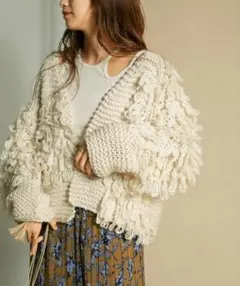 フリーサイズ　KBF　アーバンリサーチ　パッチワークループニットカーディガン