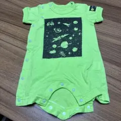 BREEZE ブリーズ　半袖　ロンパース　70 黄緑　ネオンカラー　宇宙