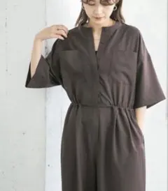 【美品】KBFコクーンWIDEジャンプスーツ　ブラウンのサムネイル