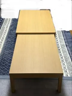 福井県産杉製 セパレート式 台形テーブル 2台セット【特注家具