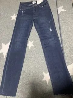 ダメージ加工 ダークブルーデニム スリムフィット - メルカリ