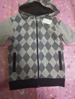 ダイヤモンド柄 フード付きジャケット