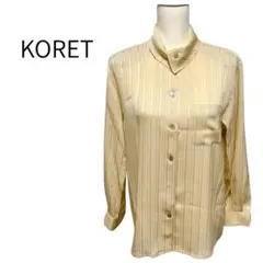 KORET コレット ストライプ ブラウス シャツ イエロー　ゴールド系 光沢のサムネイル