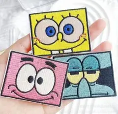 スポンジボブ 刺繍パッチ 3枚セット
