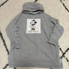 リンジー　ミニーマウス フード付きワンピース　140 スェット　グレー