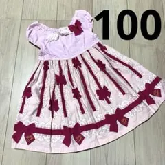 シャーリーテンプル　リボンワンピース　フレア　100