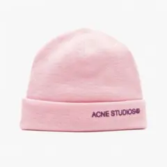 ACNE STUDIOS LOGO BEANIE - LIGHT PINK