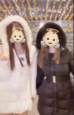 値下げ可能‼️ホワイトダウンジャケット フード付き