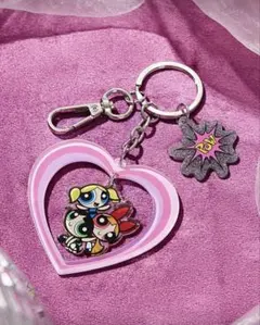【新品未使用】パワーパフガールズ ハート型　キーホルダー