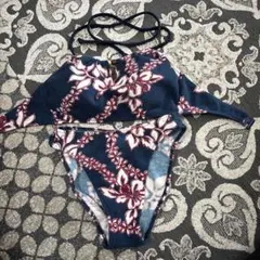 花柄セパレート水着 ネイビー