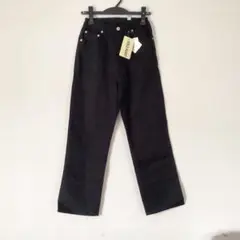【新品未使用タグ付き】ブラックストレートデニム Mサイズ Teflon加工