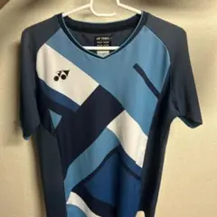 YONEX バドミントンシャツ 青/紺 幾何学模様