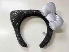 美品★公式USJキティカチューシャ　スパンコール　黒ブラック　１個