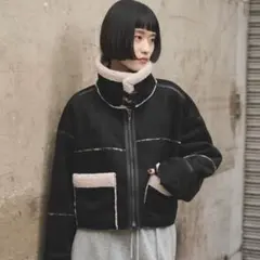 新品　AIC ムートン　ジャケット　コート ムートンライクショートボアジャケット