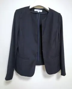 NATURAL BEAUTY BASIC ノーカラージャケット S ダークネイビのサムネイル