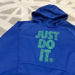 美品 NIKE ナイキ DRI-FIT 裏起毛 トレーナー フーディ M 青