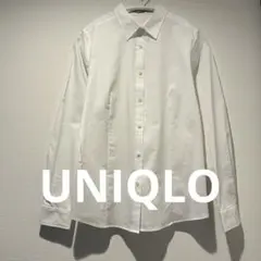 UNIQLO カッター 白 シャツ スーツ 冠婚葬祭 フォーマル 無地 長袖 Lのサムネイル