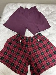 BeBe チェック柄 &無地　半ズボン 120センチ