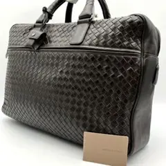 【極美品】ボッテガヴェネタ ビジネスバッグ 2way オールイントレチャートA4 BOTTEGA VENETA ボッテガヴェネタ ブリーフケース 2way ビジネス