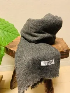 カシミヤ グレー ストール フリンジ付き