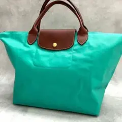 ✨美品✨ロンシャン ル プリアージュ M トートバッグ ターコイズ 折りたたみ
