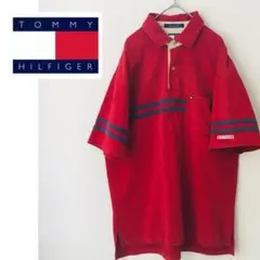 ビンテージ　旧ロゴ　古着 トミーヒルフィガー ポロシャツ　サイズL